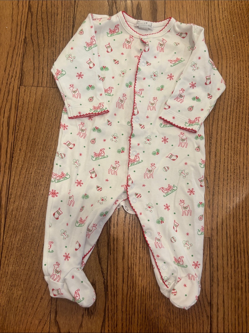 Kissy Kissy Holiday Print Footed Footie